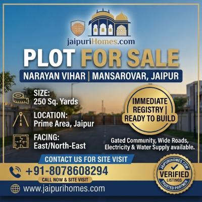 Plots for Sale in Narayan Vihar, Mansarovar Jaipur | Contact - 8078608294